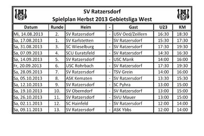 SVR-Spielplan Herbst 2013 - Header